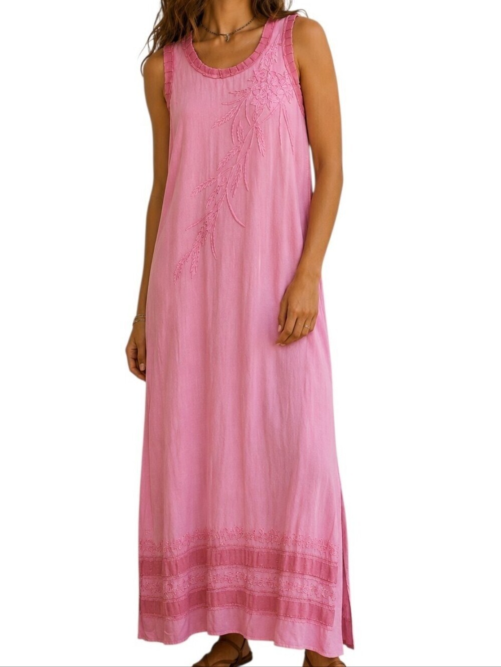 Vintage Meadow Lane Embroidered Dress Women Medium Boho